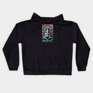 Ganesh sitting on a lotus flower Mandala Kids Hoodie